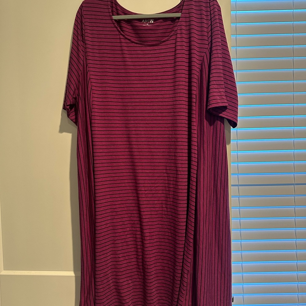 Apt. 9 Fuchsia and Black Striped Shirt